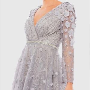 Mac Duggal Black Embellished Floral Long Sleeve Dress 204041 Women’s Sz 10